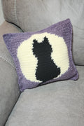 Cat on Full Moon Pillow Sham (Crochet)