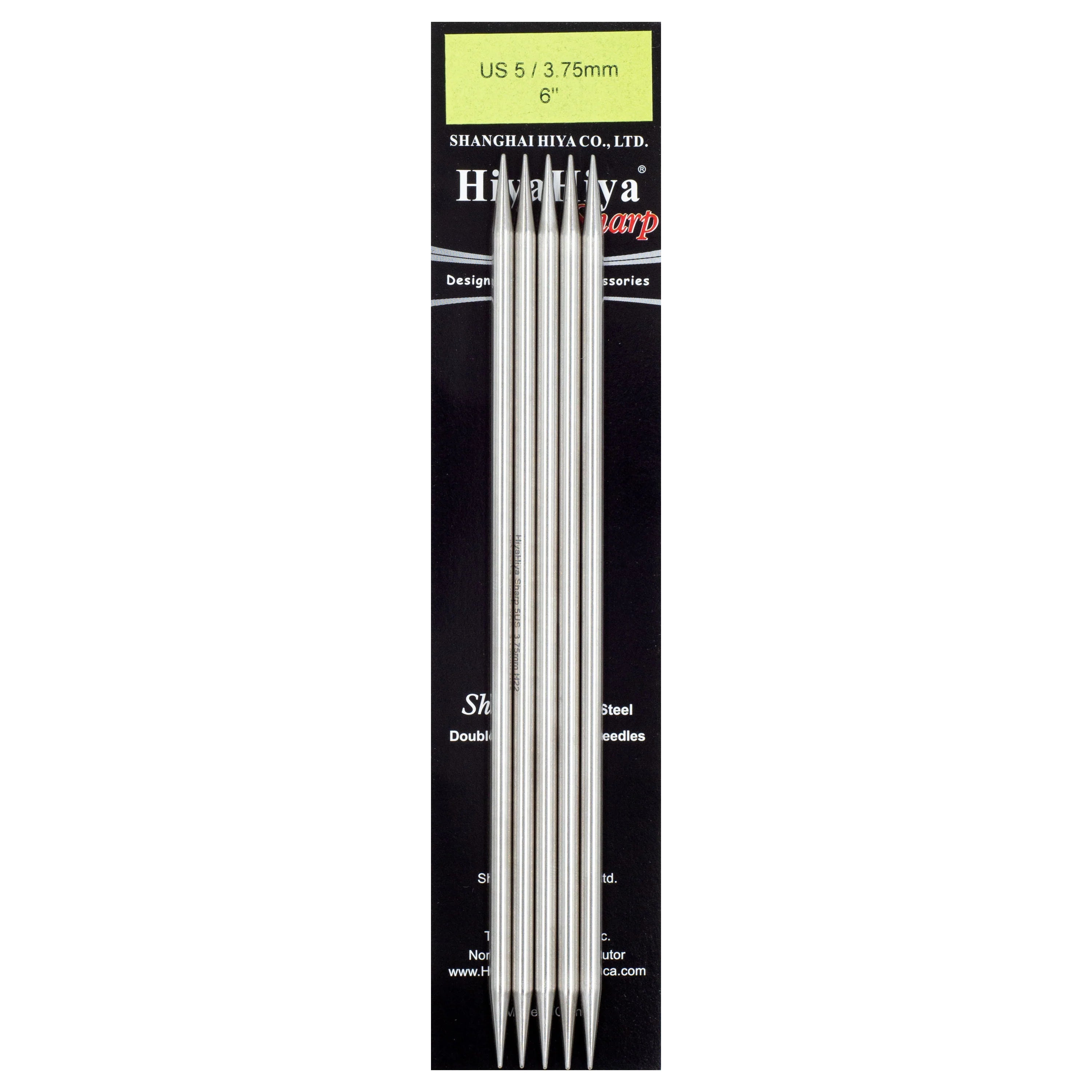 HiyaHiya Stainless Steel Double Point Needles 6" (Sizes 0 to 10)