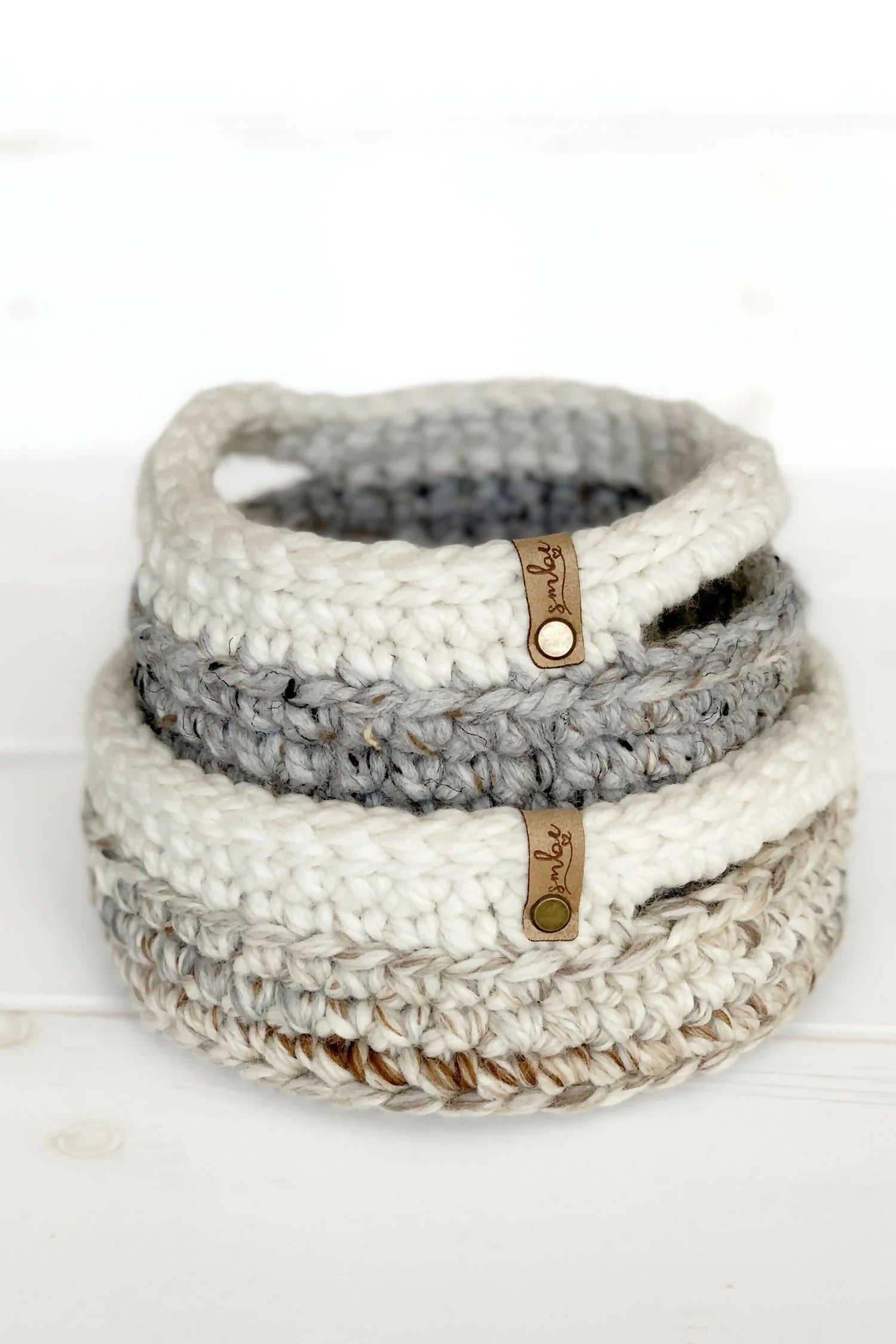 Color Block Baskets 3 Sizes (Crochet)