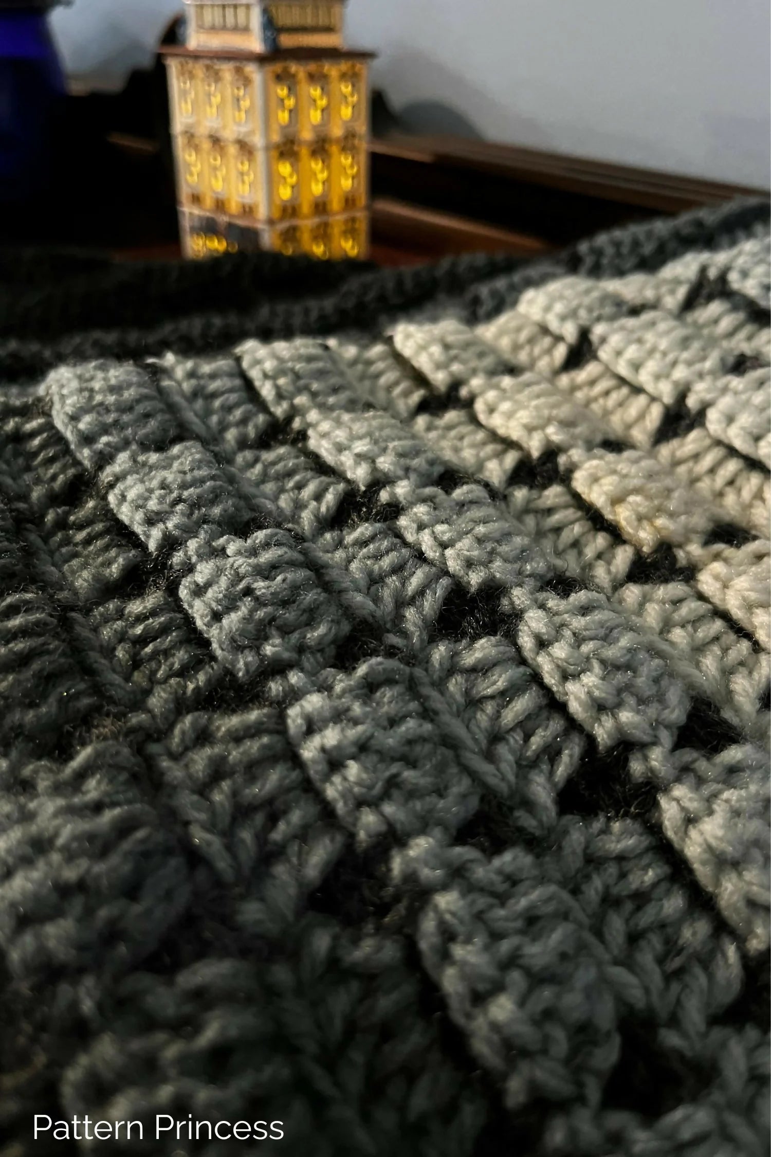 Midnight Moonlight Tiny Hearts Blanket (Crochet)