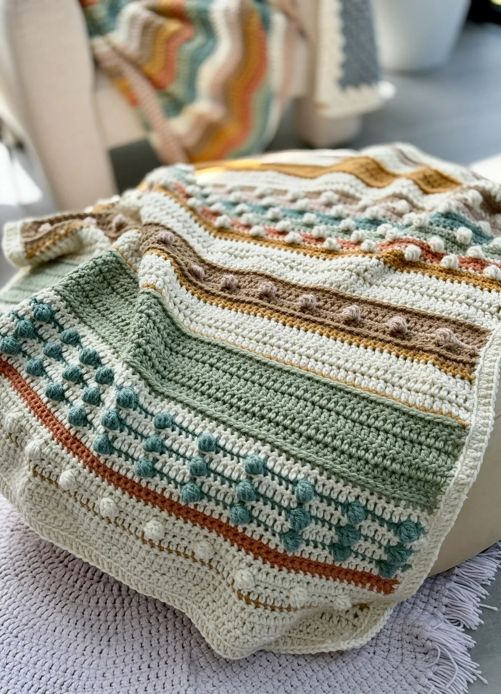 Dots and Dashes Throw Blanket (Crochet)