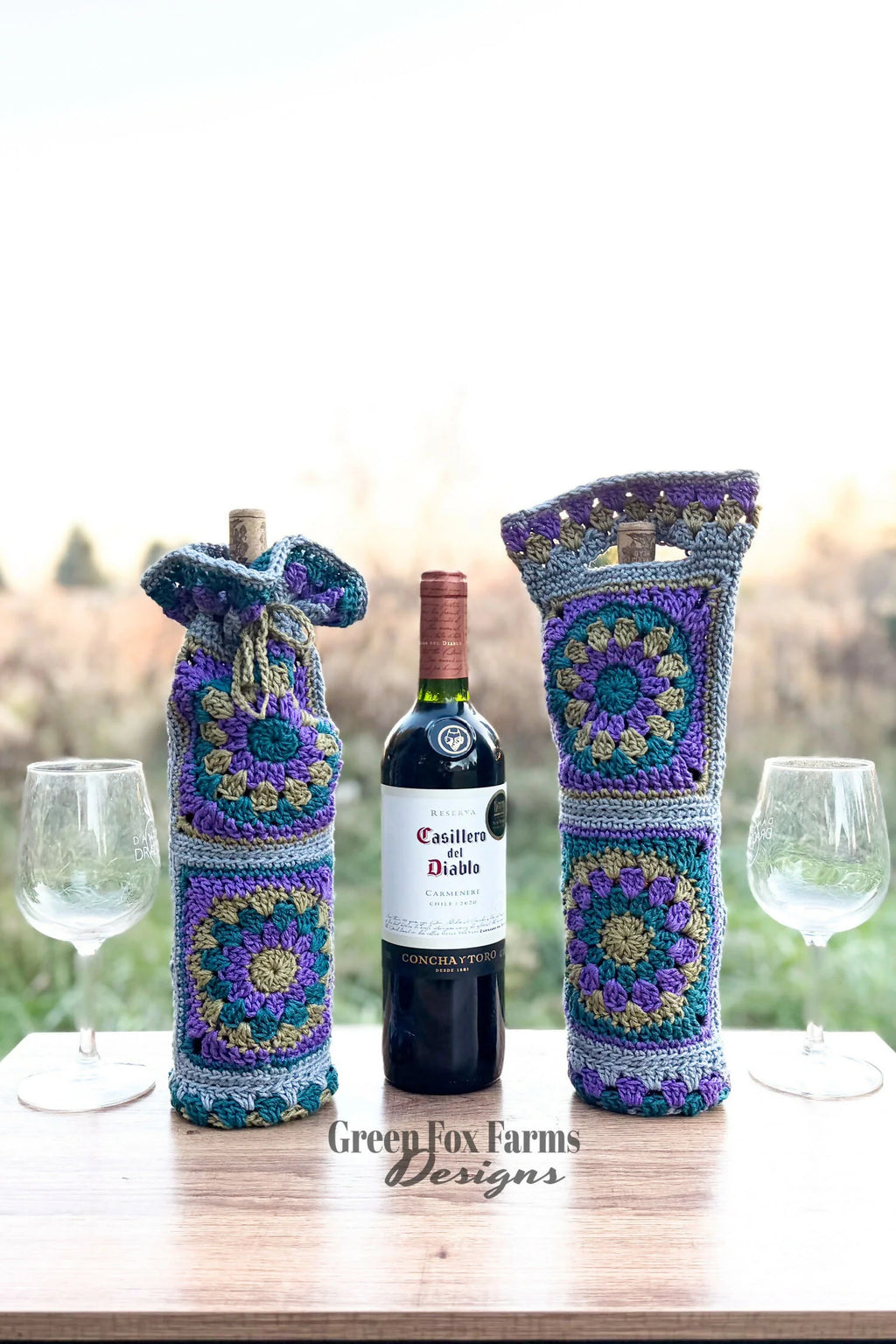 Calliope Wine Bottle Bag (Crochet)