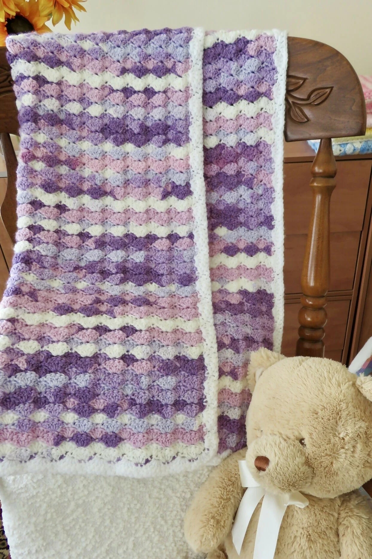 Berry Swirl Ice Cream Baby Blanket (Crochet)