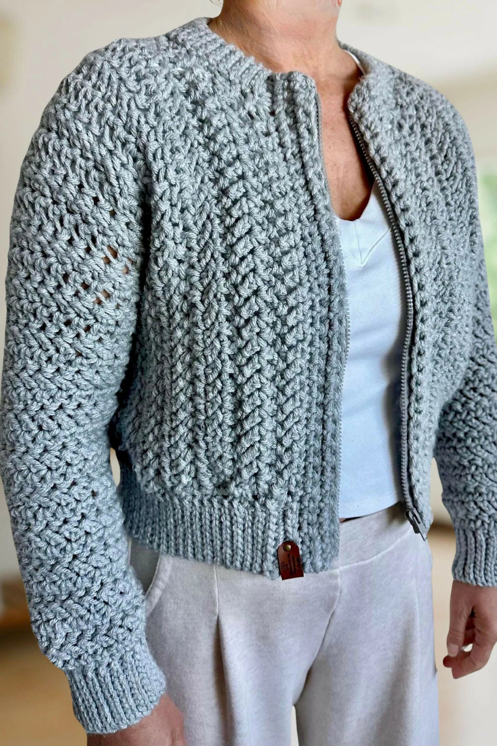 Zipper Bomber Sweater (Crochet)