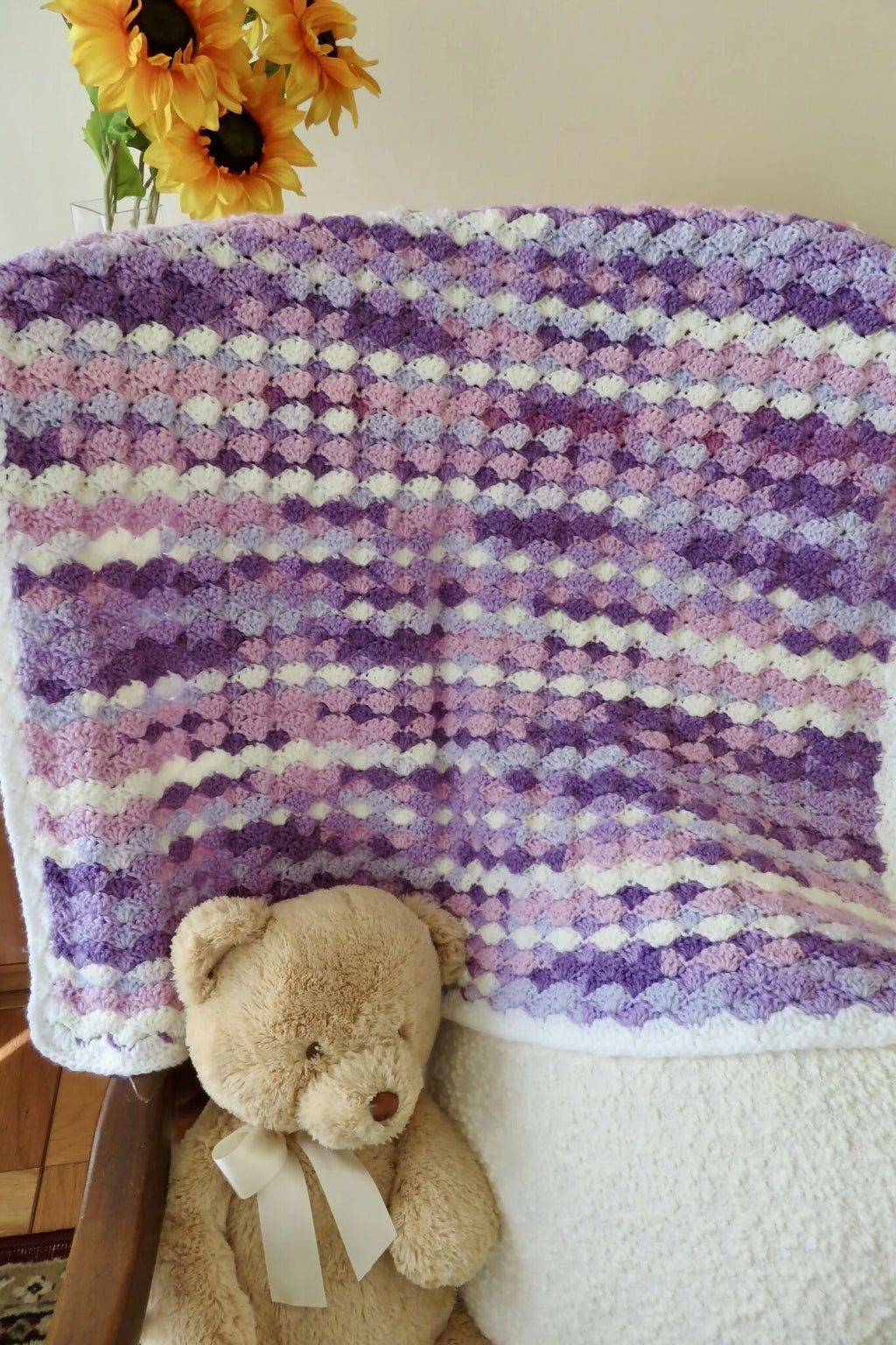 Berry Swirl Ice Cream Baby Blanket (Crochet)