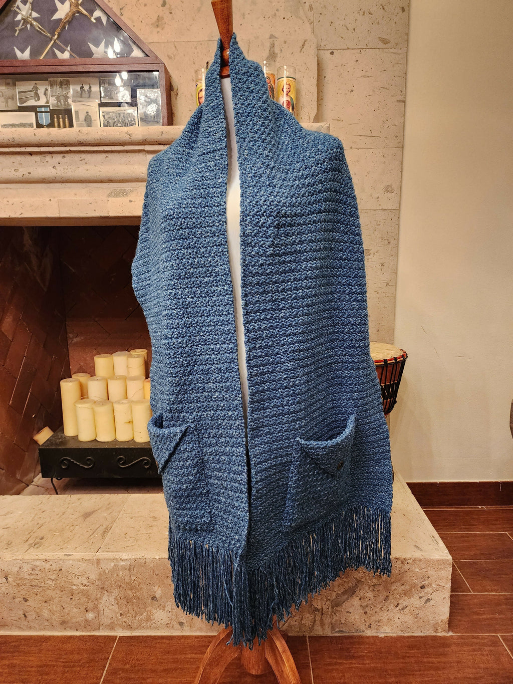 Denim Dreams Pocket Shawl (Crochet)