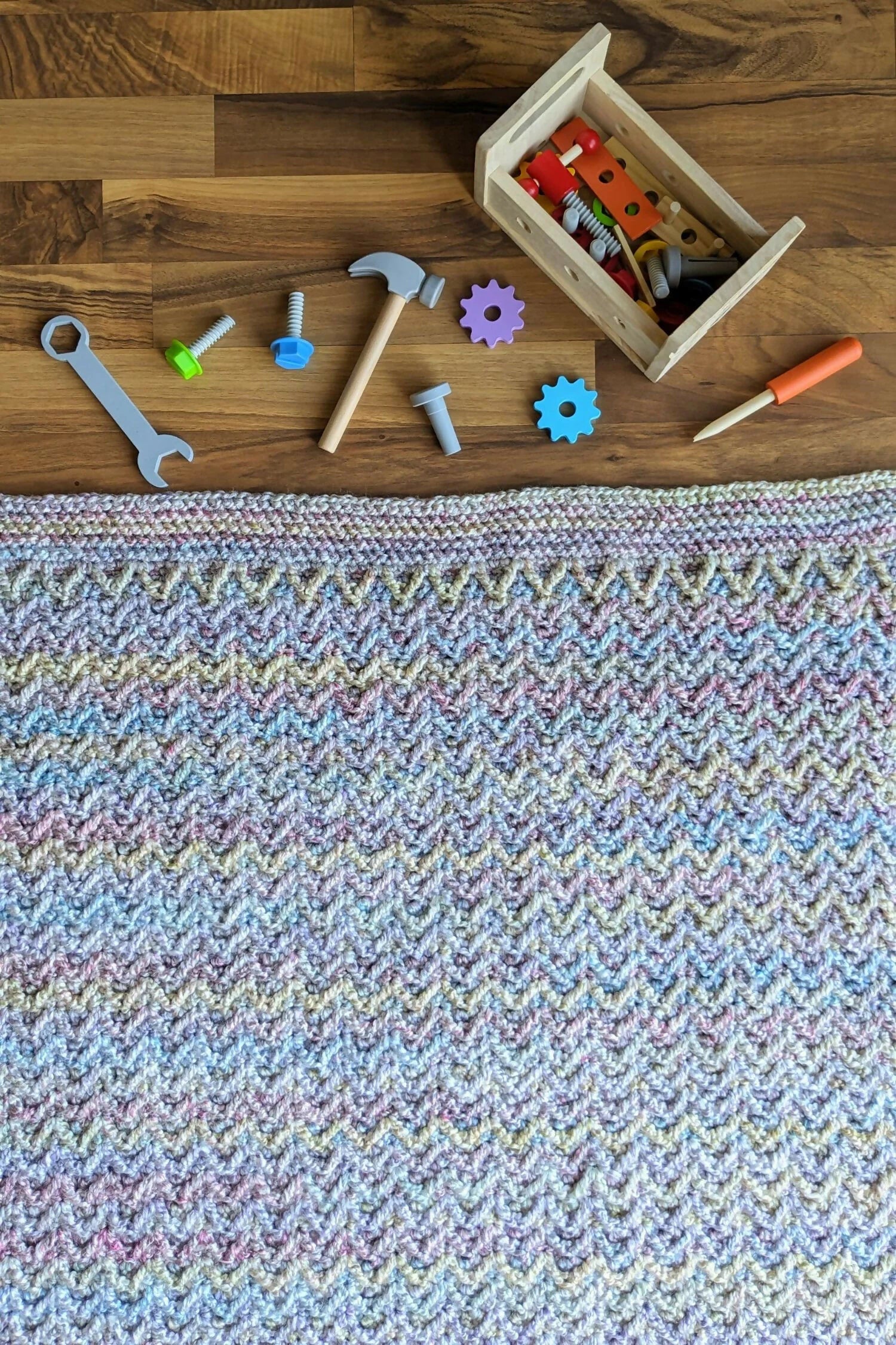 Homespun Arrow Stitch Baby Blanket (Crochet)
