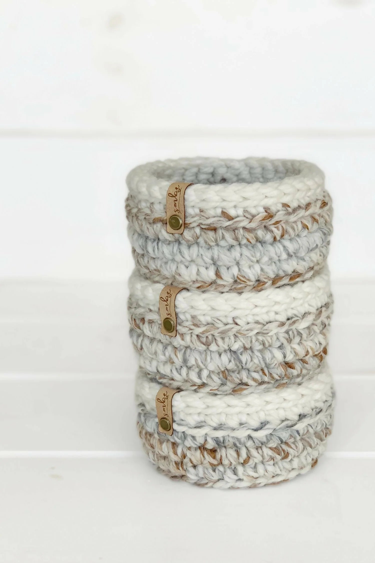 Color Block Baskets 3 Sizes (Crochet)