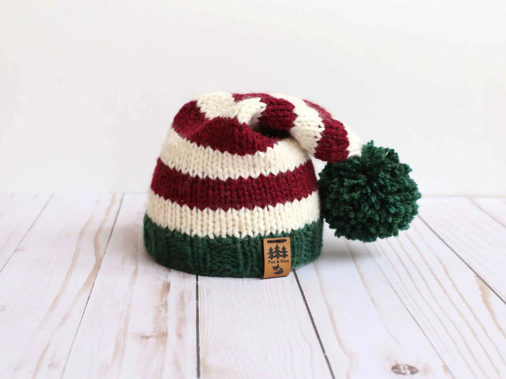 Classic Elf Stocking Cap Christmas Hat (Knit)