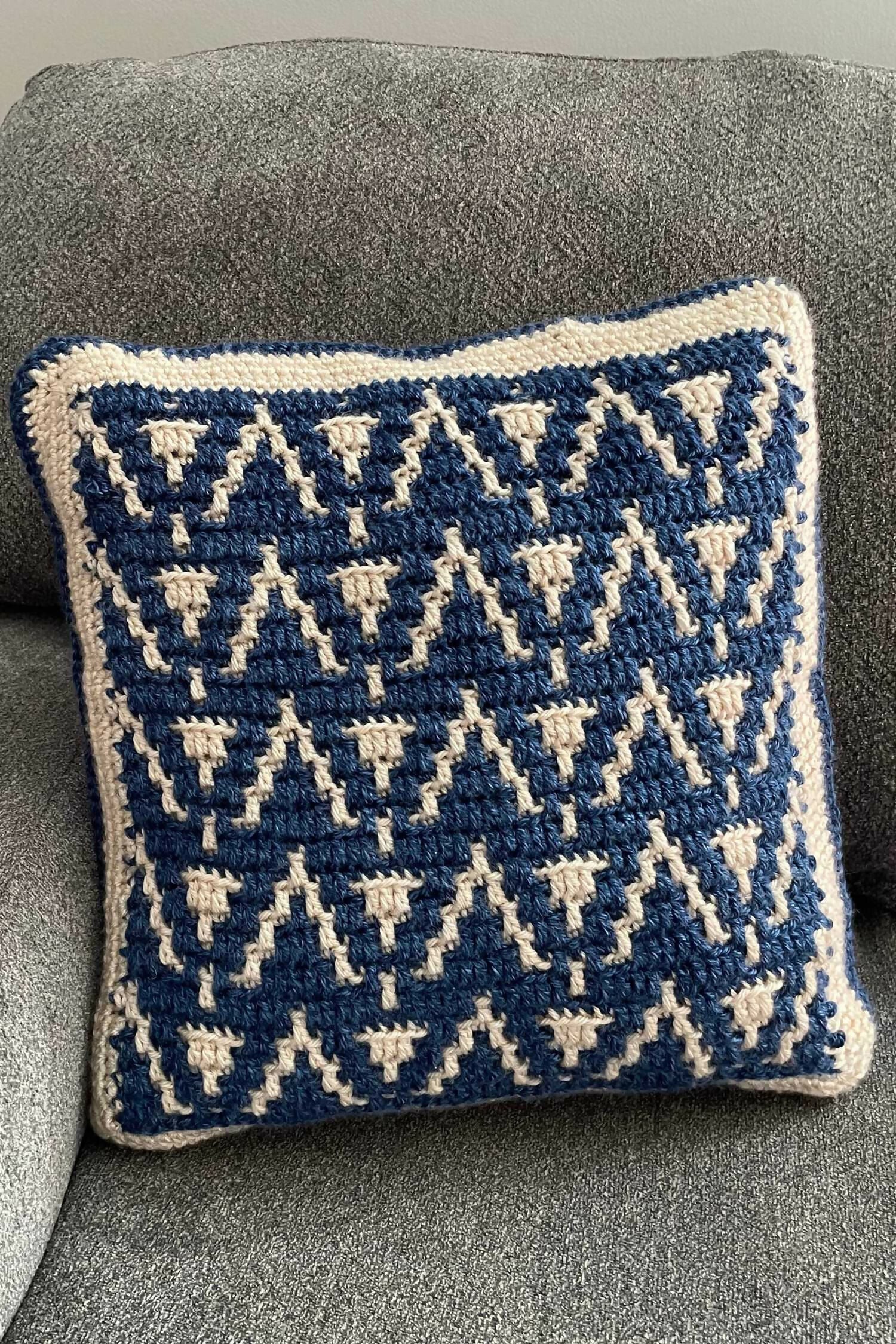 Peaks & Pillars Mosaic Pillow (Crochet)