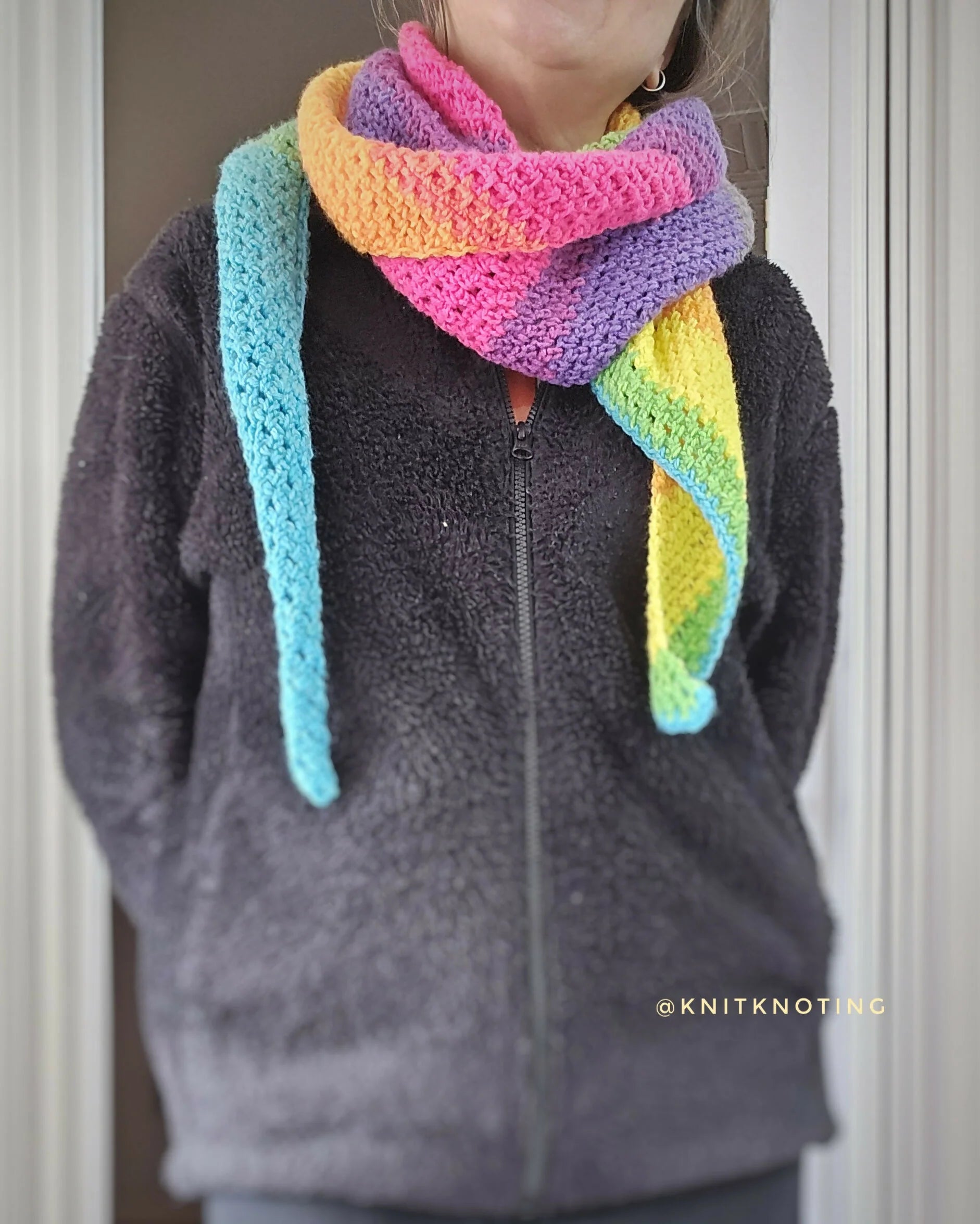 Lazy Days Asymmetrical Scarf (Crochet)
