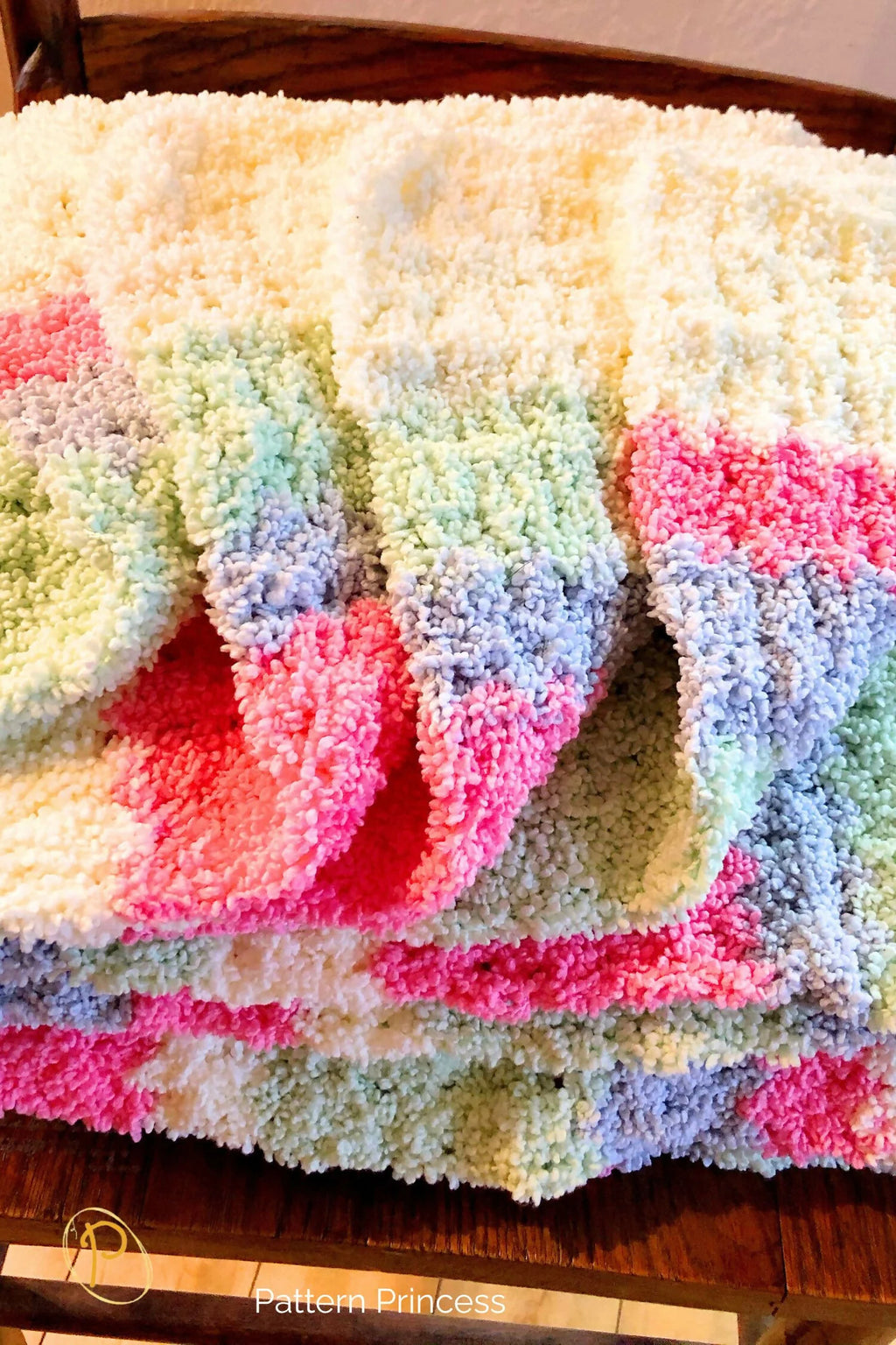 Cotton Candy Fluffy Blanket (Crochet)