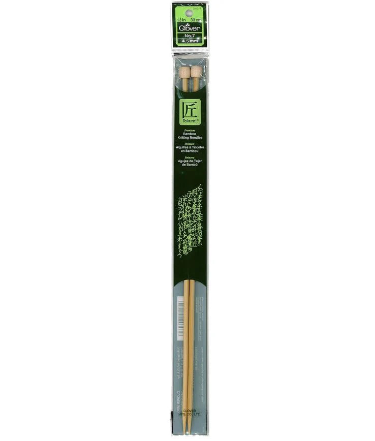 Clover Takumi Bamboo Knitting Needles 13” (Sizes 1 to 10)
