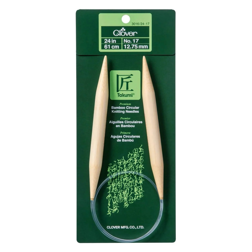 Clover Bamboo Circular Knitting Needles 24" (Sizes 17 & 19)