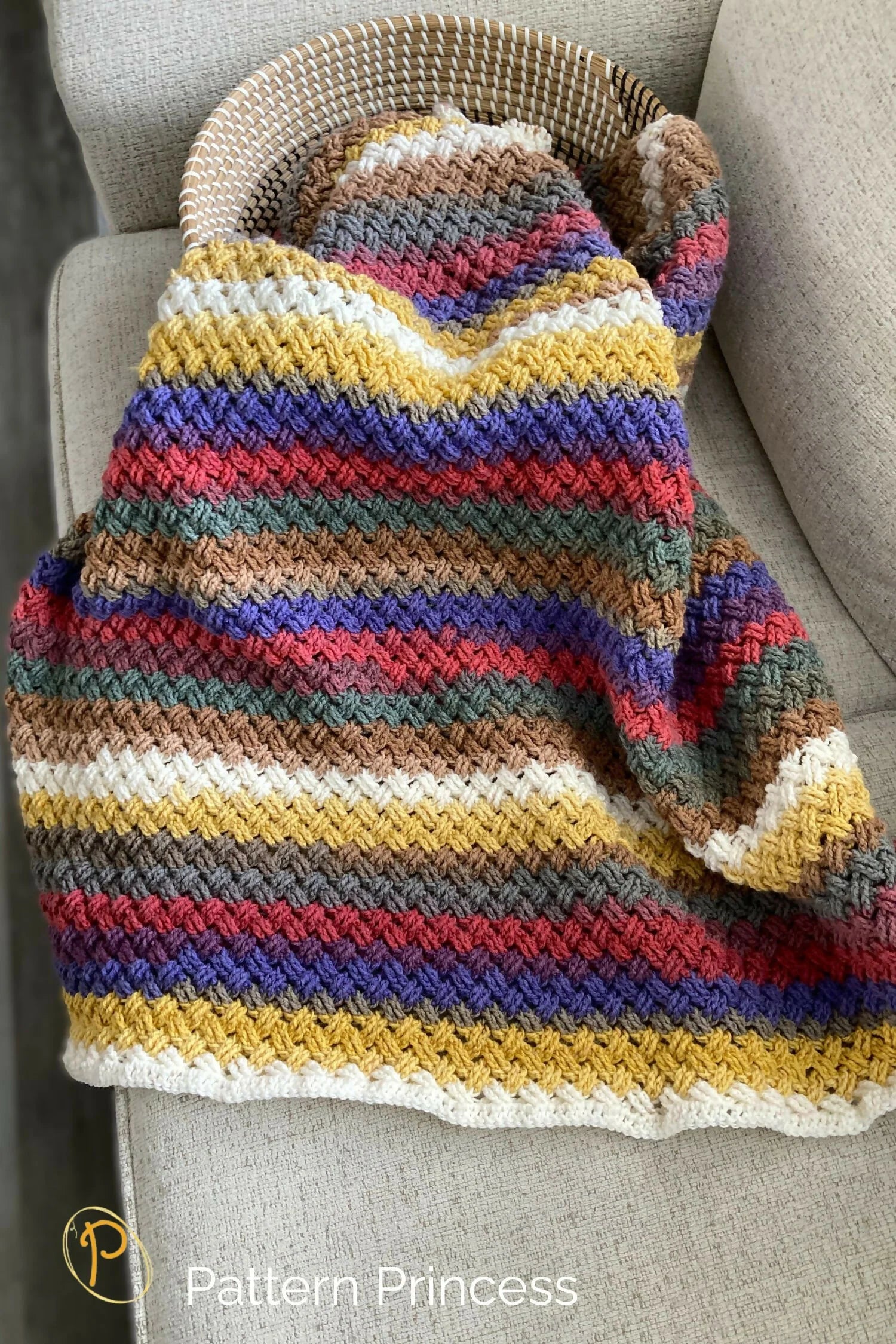 Colorful Celtic Weave Crochet Blanket (Crochet)