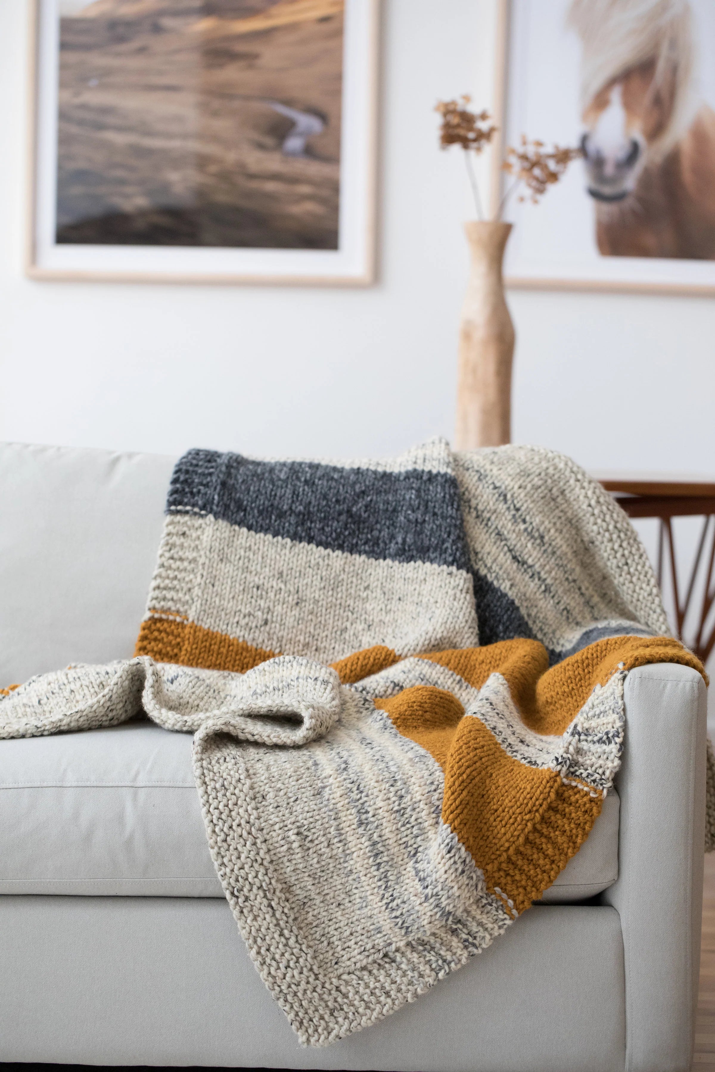 Simple Striped Afghan (Knit) - Version 3