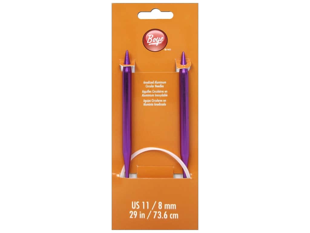 Boye Aluminum Circular Knitting Needles 29" (Sizes 6 to 11)