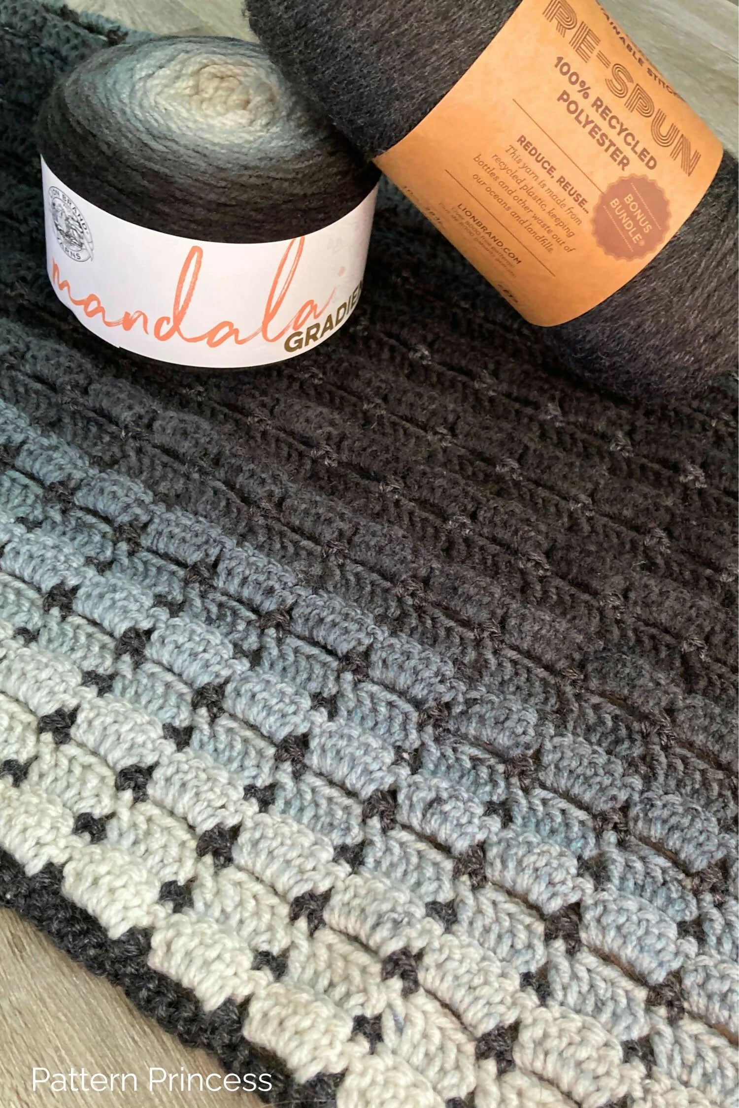 Midnight Moonlight Tiny Hearts Blanket (Crochet)