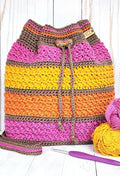 Color Wave Drawstring Bag (Crochet)